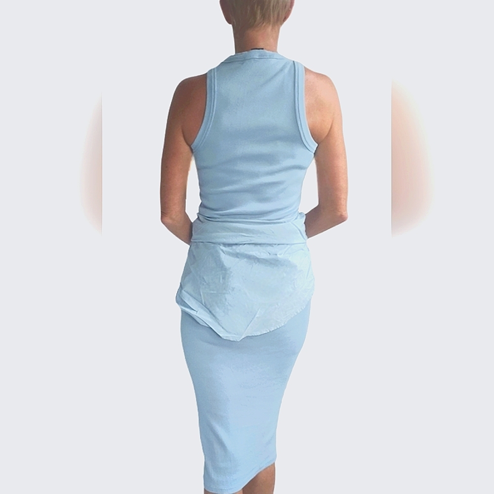 🎁SPECIAL🎁VERONICA BEARD Odeon Layered Ribbed Stretch Midi Dress - Picture 9 of 11